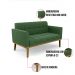 Namoradeira e 2 Poltronas Base de Madeira Castanho Elisa Suede Verde D03 - D'Rossi