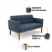 Namoradeira e Poltrona Base de Madeira Castanho Elisa Suede Azul Marinho D03 - D'Rossi