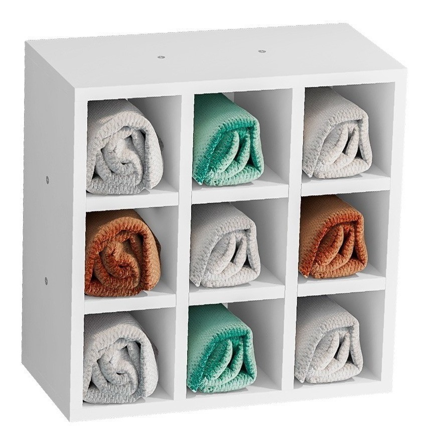 Nicho Porta Toalhas 9 Lugares Organizador 40x40 cm - AJL Móveis