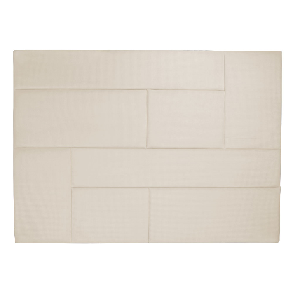 Painel Elegance Cama Box Casal 140 cm Veludo Bege Trabalhado A85 - D'Rossi