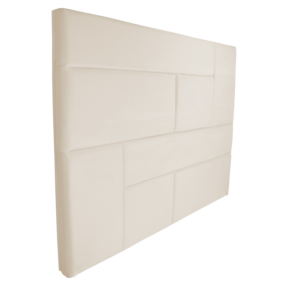 Painel Elegance Cama Box Casal 140 cm Veludo Bege Trabalhado A85 - D'Rossi