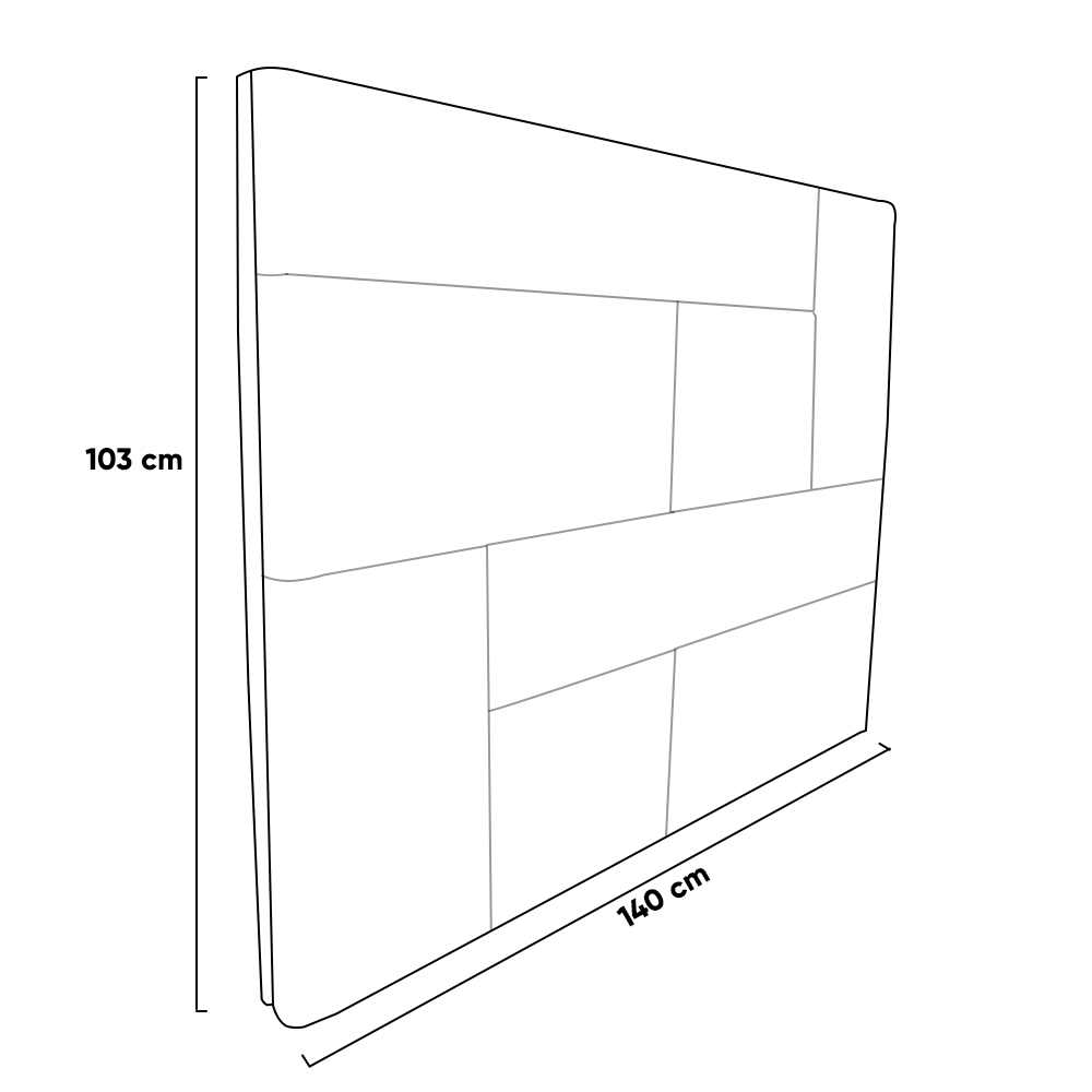 Painel Elegance Cama Box Casal 140 cm Veludo Bege Trabalhado A85 - D'Rossi