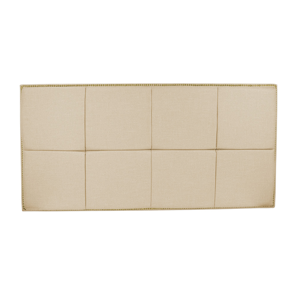 Painel Havana para Cama Box Casal 140 cm Linho A103 Com Tarraxas Dourada - D'Rossi