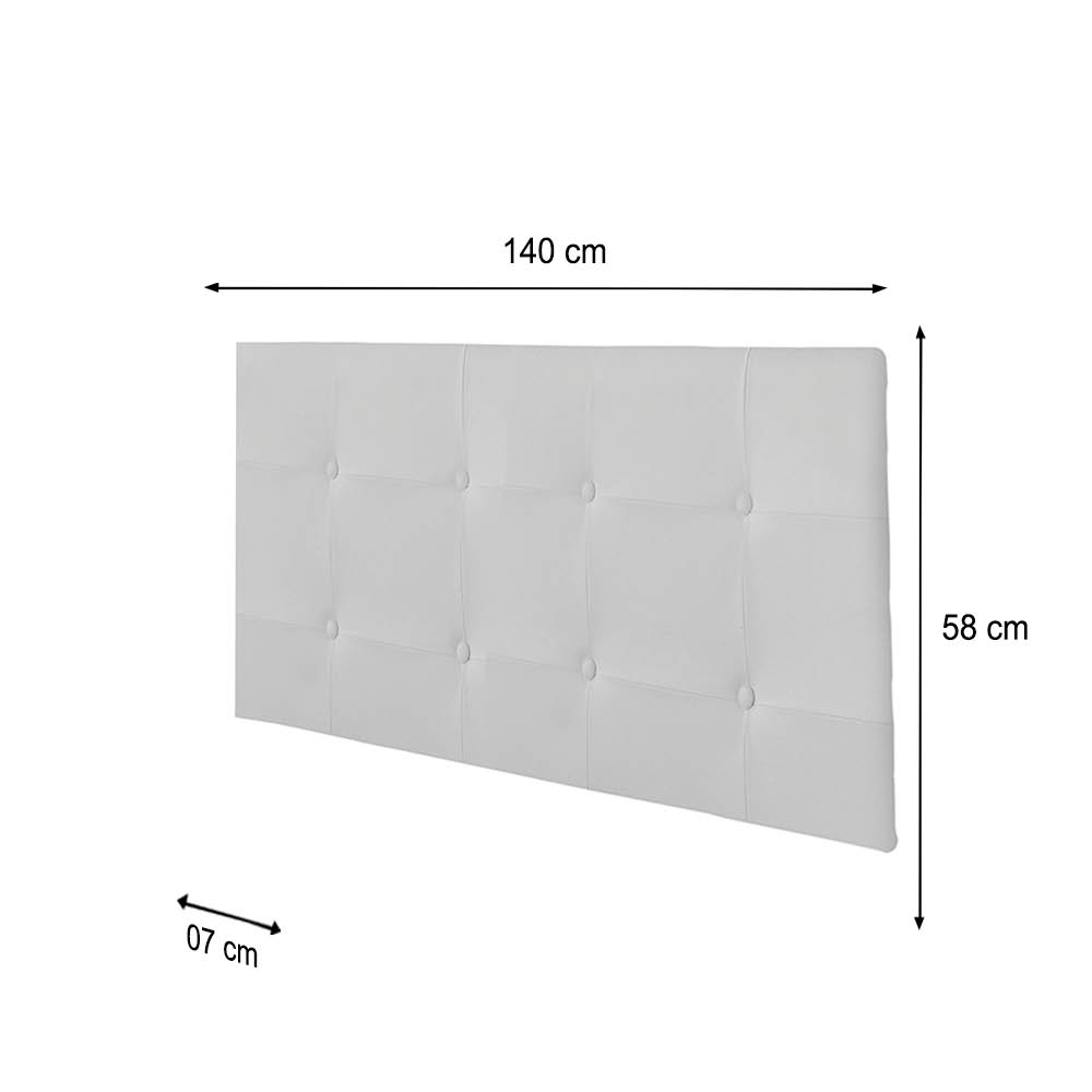 Painel Luna Para Cama Box Casal 140 cm Corino Branco - D'Rossi