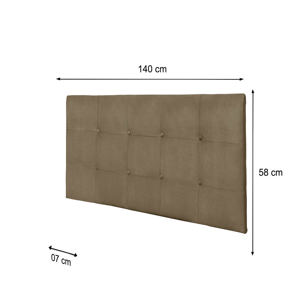 Painel Luna Para Cama Box Casal 140 cm Suede Bege - D'Rossi