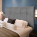 Painel Luna Para Cama Box Casal 140 cm Suede Cinza - D'Rossi