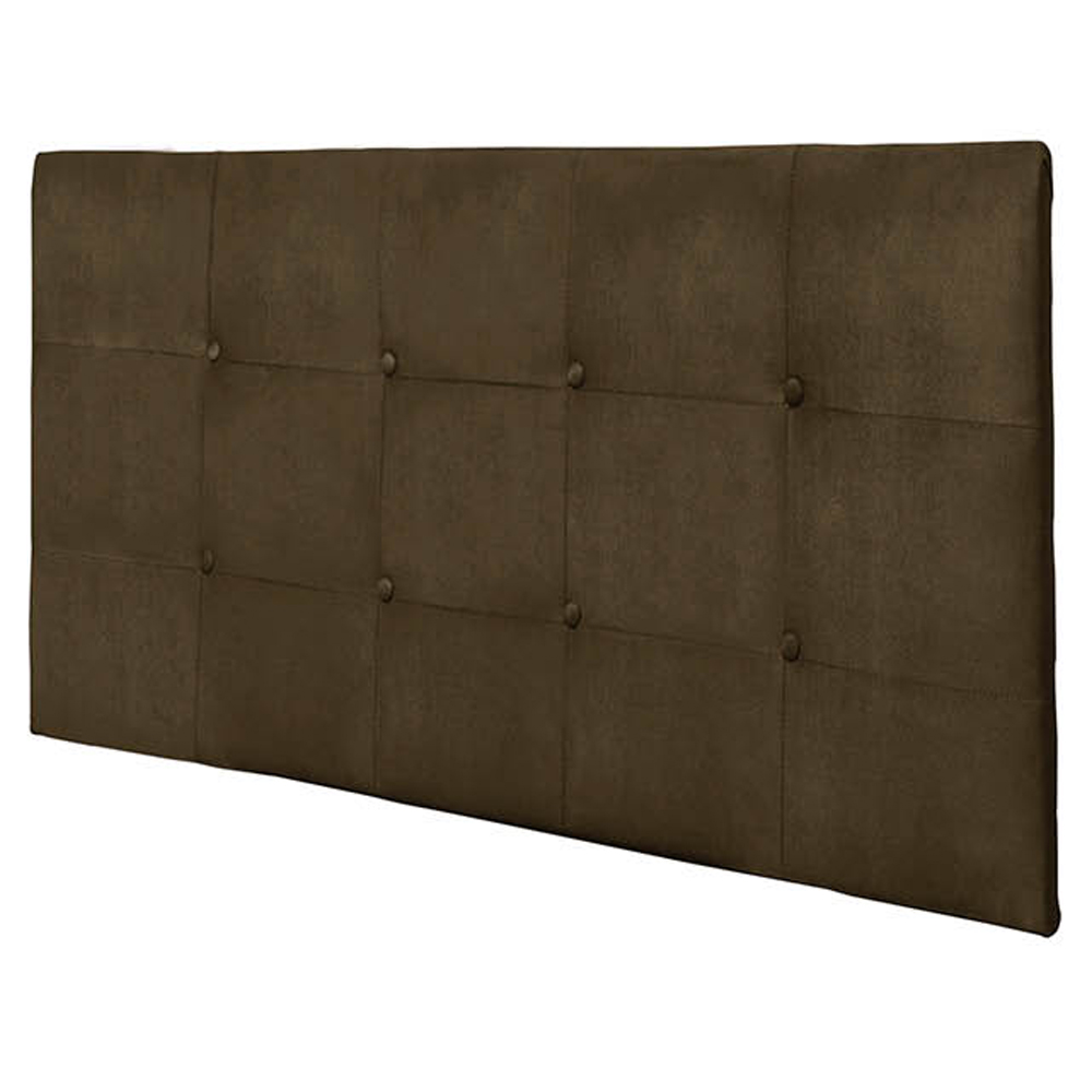 Painel Luna Para Cama Box Casal 140 cm Suede Marrom - D'Rossi