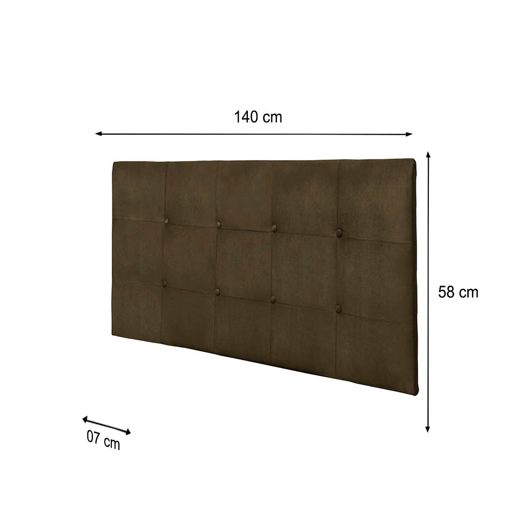 Painel Luna Para Cama Box Casal 140 cm Suede Marrom - D'Rossi