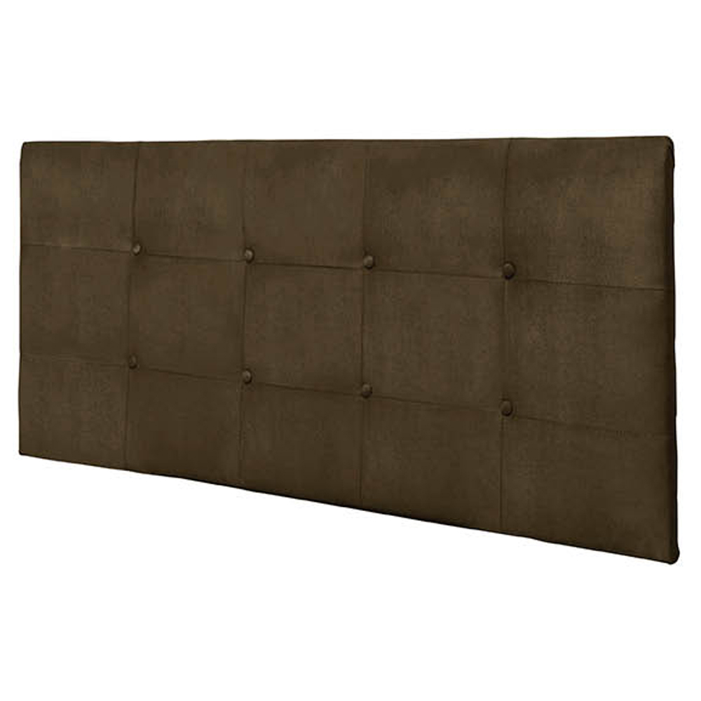 Painel Luna Para Cama Box King 193 cm Suede Marrom - D'Rossi