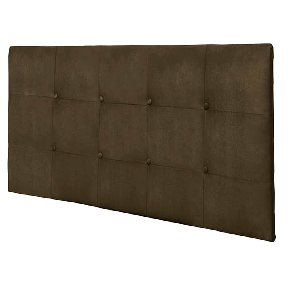 Painel Luna Para Cama Box Queen 160 cm Suede Marrom - D'Rossi