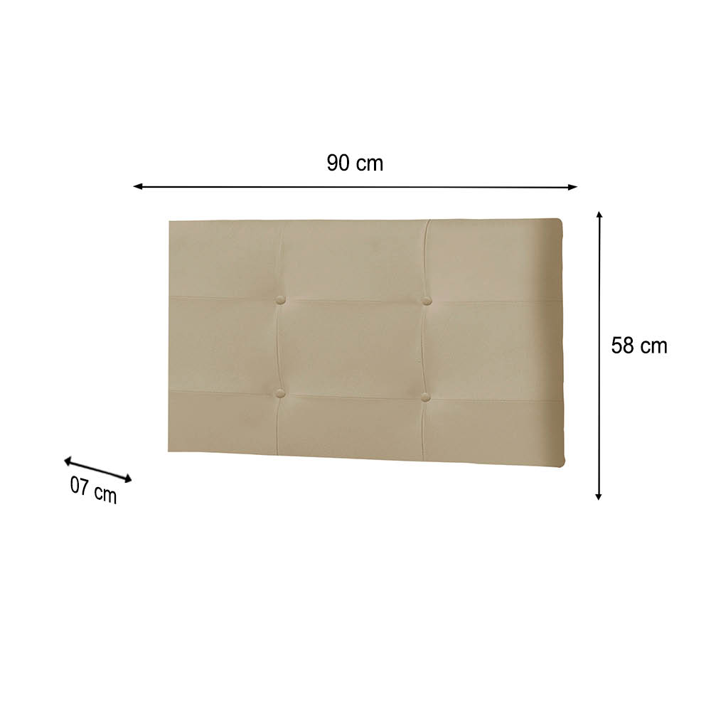 Painel Luna Para Cama Box Solteiro 90 cm Suede Bege -  D'Rossi