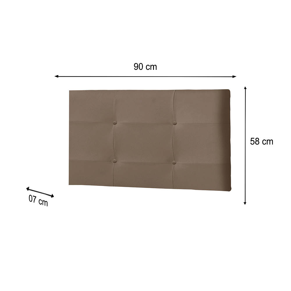 Painel Luna Para Cama Box Solteiro 90 cm Suede Marrom - D'Rossi