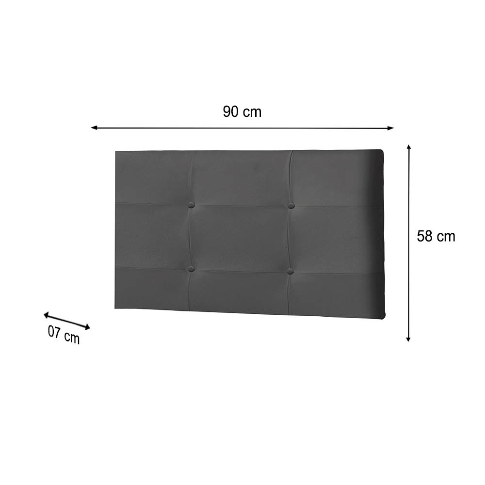 Painel Luna Para Cama Box Solteiro 90 cm Suede Preto - D'Rossi