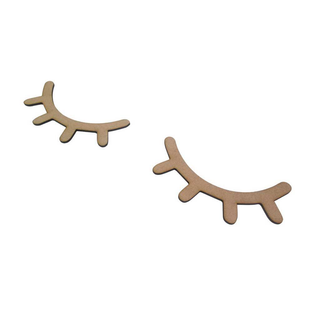 Par De Cílios Decorativos MDF Cru 3mm 25x13 - D'Rossi