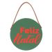 Placa Decorativa Feliz Natal em Madeira Verde 20x13 cm - D'Rossi