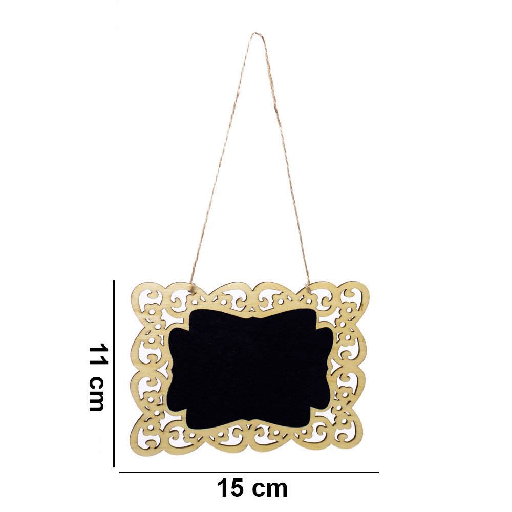 Placa Decorativa Lousa de Madeira Arabesco Flor P/ Pendurar 11x15x1 cm - D'Rossi