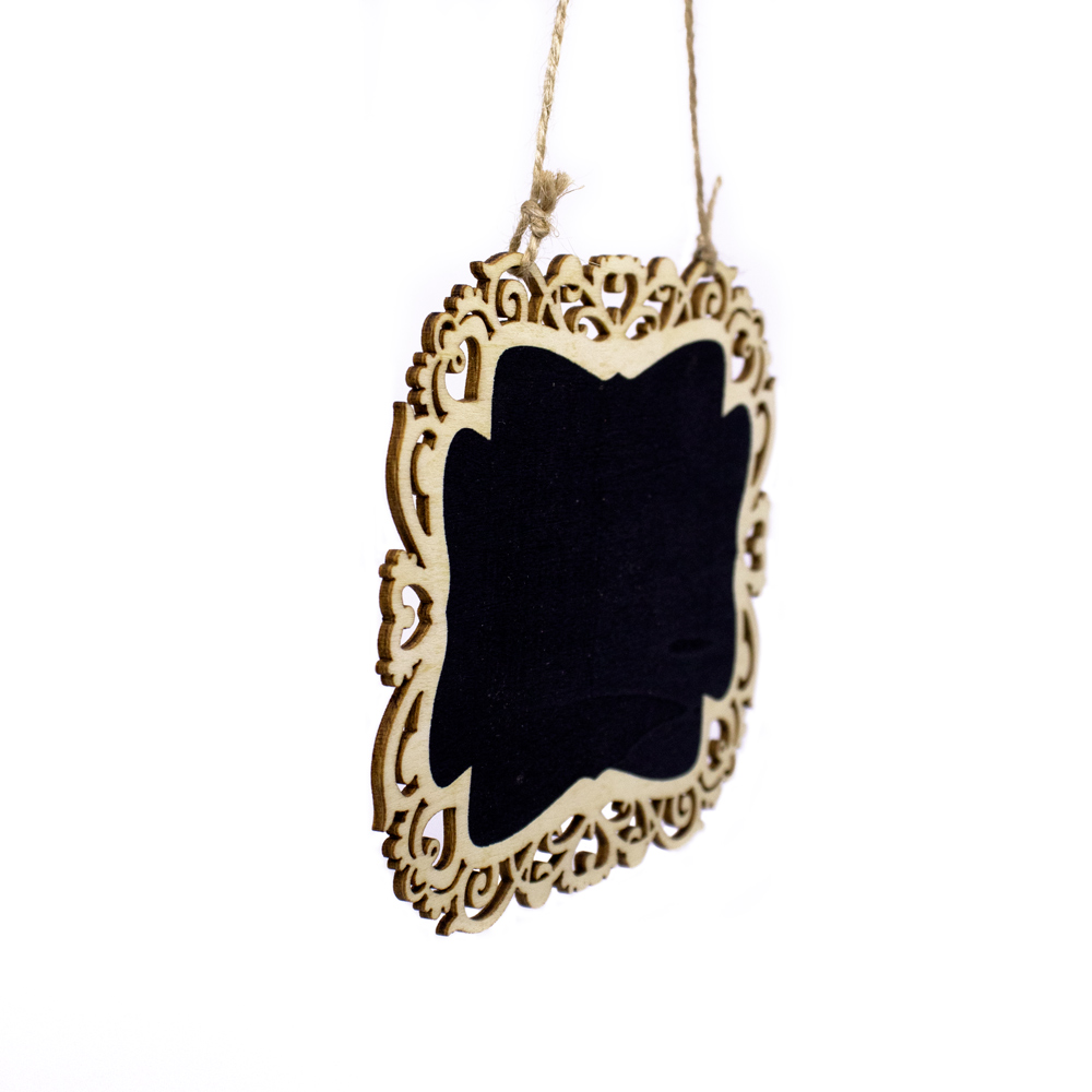 Placa Decorativa Lousa de Madeira P/ Pendurar 13x15x1 cm - D'Rossi