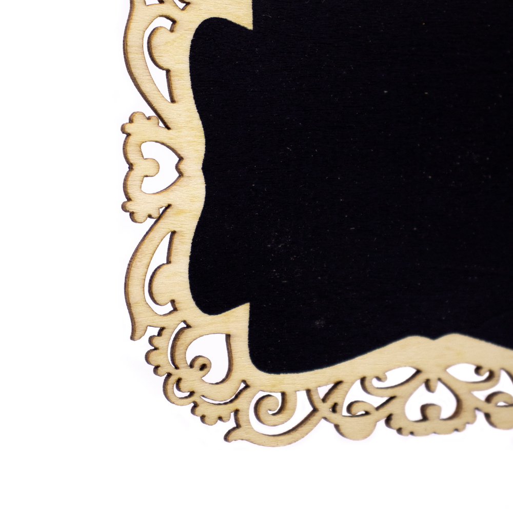 Placa Decorativa Lousa de Madeira P/ Pendurar 13x15x1 cm - D'Rossi