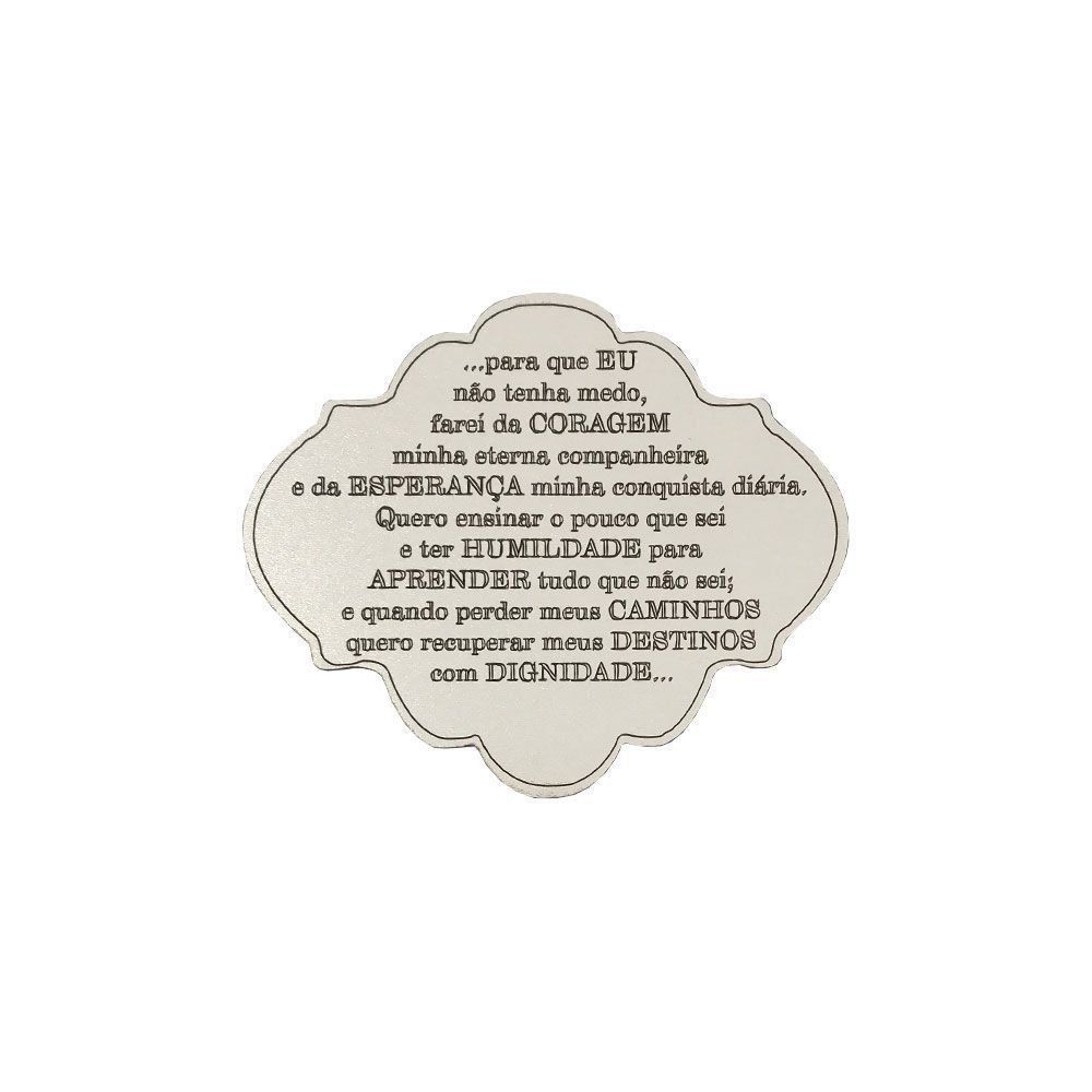 Placa Decorativa Oração Coragem 12x10 MDF 3mm Branco - D'Rossi