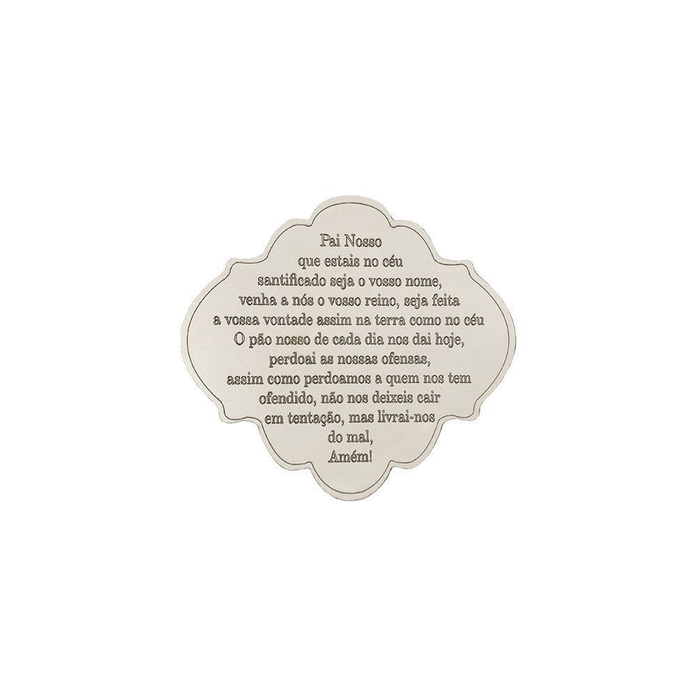 Placa Decorativa Oração Pai Nosso 12x10 MDF 3mm Branco - D'Rossi