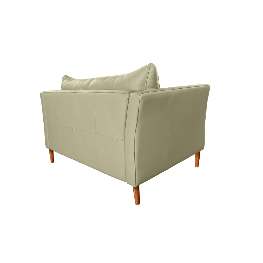 Poltrona Alícia 02 Lugares Couro Fendi A108 120 cm Pés de Madeira - D'Rossi
