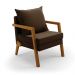 Poltrona Alice Suede Marrom Base de Madeira - D'Rossi
