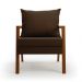 Poltrona Alice Suede Marrom Base de Madeira - D'Rossi