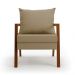 Poltrona Alice Suede Marrom Rato Base de Madeira - D'Rossi