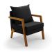 Poltrona Alice Suede Preto Base de Madeira - D'Rossi