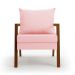Poltrona Alice Suede Rosa Bebê Base de Madeira - D'Rossi