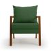Poltrona Alice Suede Verde Base de Madeira - D'Rossi