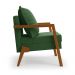 Poltrona Alice Suede Verde Base de Madeira - D'Rossi