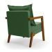 Poltrona Alice Suede Verde Base de Madeira - D'Rossi