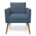 Poltrona Aline Suede Azul Marinho Pés Palito Castanho - D'Rossi