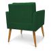 Poltrona Aline Suede Verde Pés Palito Castanho - D'Rossi