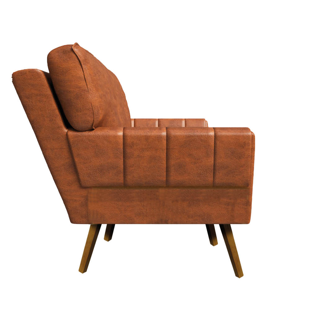 Poltrona Anitta Corano Nozes Pés Trapézio Castanho D'Rossi