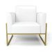 Poltrona Base Industrial Alta Dourado Marisa Corano Branco D03 - D'Rossi