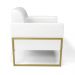 Poltrona Base Industrial Alta Dourado Marisa Corano Branco D03 - D'Rossi