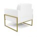 Poltrona Base Industrial Alta Dourado Marisa Corano Branco D03 - D'Rossi