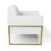 Poltrona Base Industrial Alta Dourado Marisa Corino Branco D03 - D'Rossi