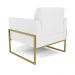 Poltrona Base Industrial Alta Dourado Marisa Corino Branco D03 - D'Rossi