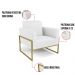 Poltrona Base Industrial Alta Dourado Marisa Corino Branco D03 - D'Rossi