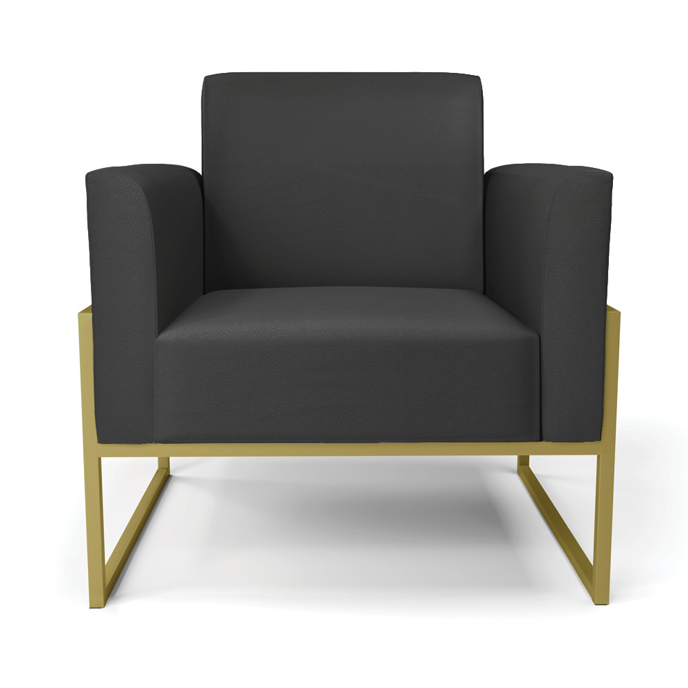 Poltrona Base Industrial Alta Dourado Marisa Corino Preto D03 - D'Rossi