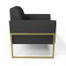Poltrona Base Industrial Alta Dourado Marisa Corino Preto D03 - D'Rossi