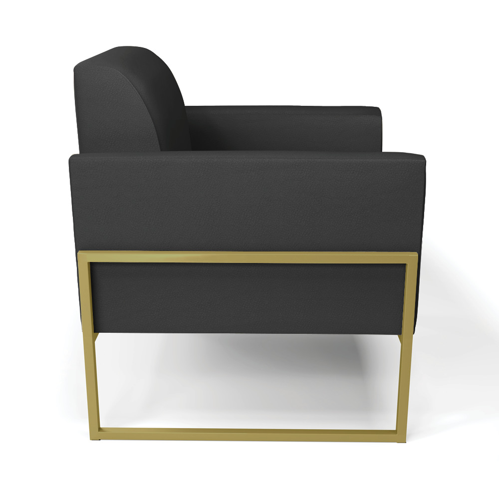 Poltrona Base Industrial Alta Dourado Marisa Corino Preto D03 - D'Rossi