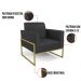Poltrona Base Industrial Alta Dourado Marisa Corino Preto D03 - D'Rossi
