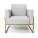 Poltrona Base Industrial Alta Dourado Marisa Linho Cinza A05 D03 - D'Rossi