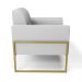 Poltrona Base Industrial Alta Dourado Marisa Linho Cinza A05 D03 - D'Rossi