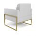 Poltrona Base Industrial Alta Dourado Marisa Linho Cinza A05 D03 - D'Rossi