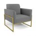 Poltrona Base Industrial Alta Dourado Marisa Linho Grafite A26 D03 - D'Rossi